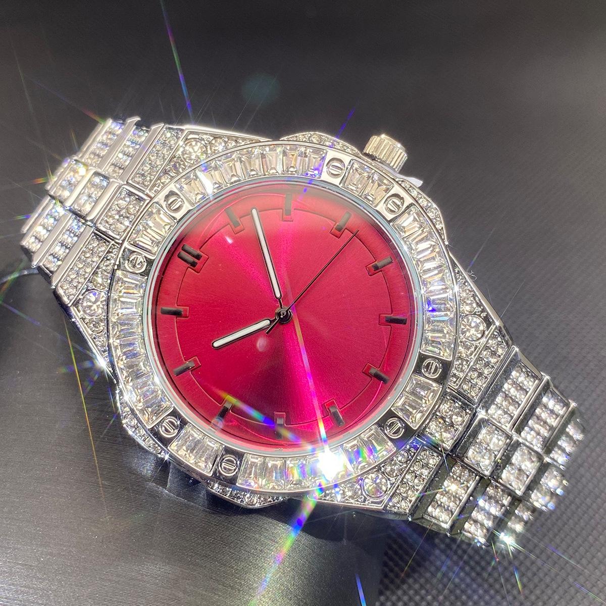 

Бриллиантовые Часы Для Женщин Мужчин Lxuxry Модные Водонепроницаемые Часы Хип-Хоп Ледяные Украшения Наручные Часы