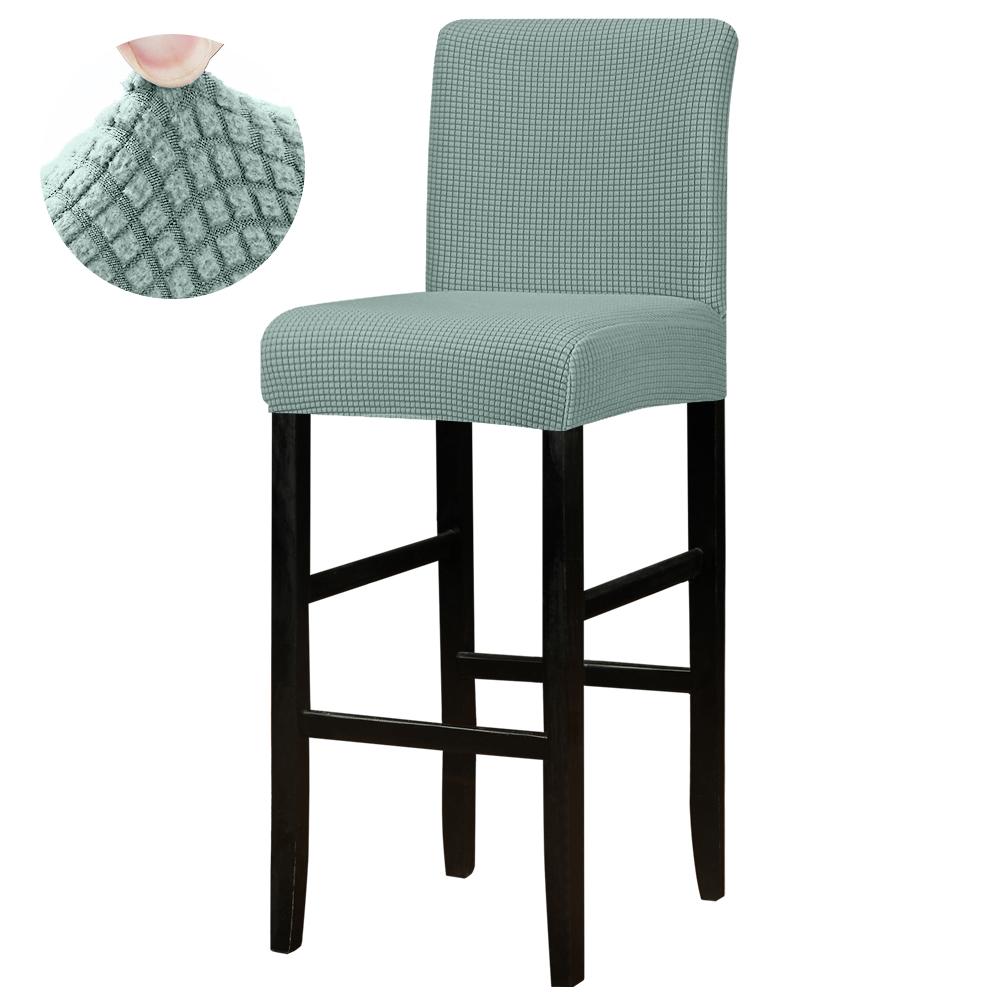 Solid Bar Chair Cover Short Back Bar Stool Slipcover For Hotel Banquet Dining Room Small Size Seat Protector