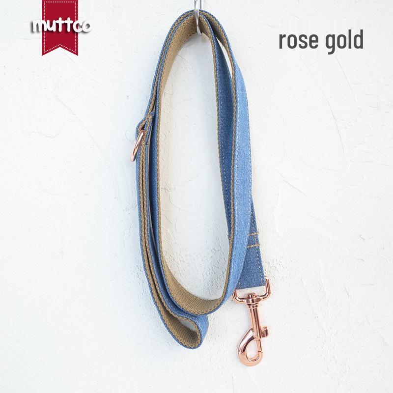 MUTTCO Rose Gold Dog Collar & Leash Set with Bow Tie - Fashion Pet Accessories UDC-035M M