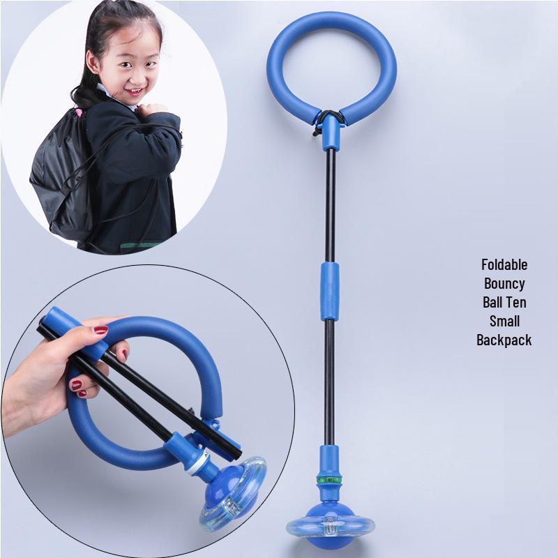Elastic Flashing Bouncing Ball and Rotating Jump Hoop Set for Kids and Adults
