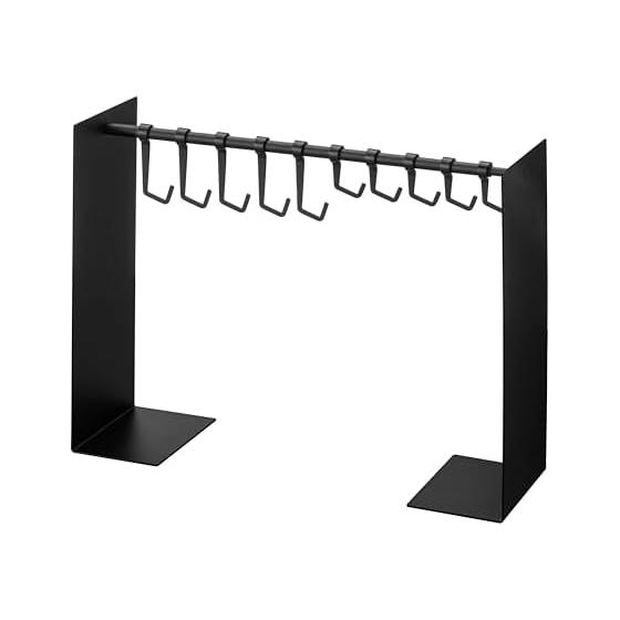 Yamazaki Jitsugyo 6128 Hat Storage Stand Black Approx. W40.5-70 x D15 x H37cm Tower Hat Rack Prevents Deformation