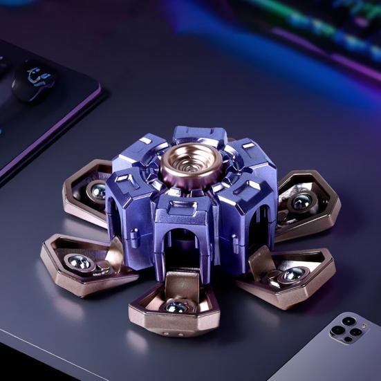 Fidget Spinner Toy Stress Anxiety Relief Teens Adults Extendable Armor Fingertip Gyroscope Portable Travel Sensory Spinning Toy