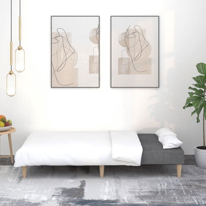 VidaXL Canapé-lit à 2 places gris foncé tissu 375866