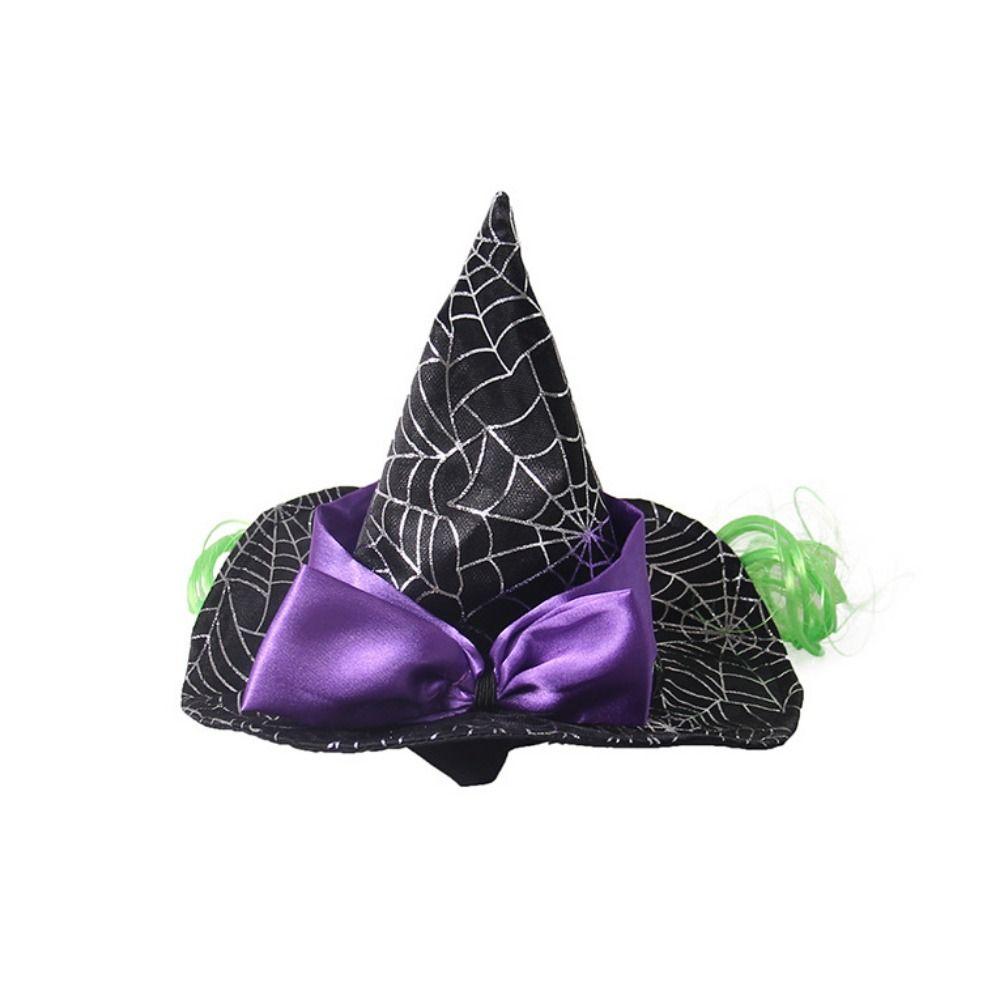 Soft Cat Wizard Hat Cloak Adjustable Pet Witch Costume Funny Cat Wizard Spider Hat  Cosplay Party