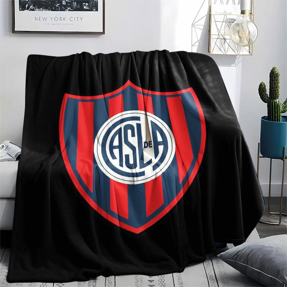 San Lorenzo de Almagro Printed Flannel Blanket, soft throw for bedroom sofa, washable,soccer fan merchandise, great gift.