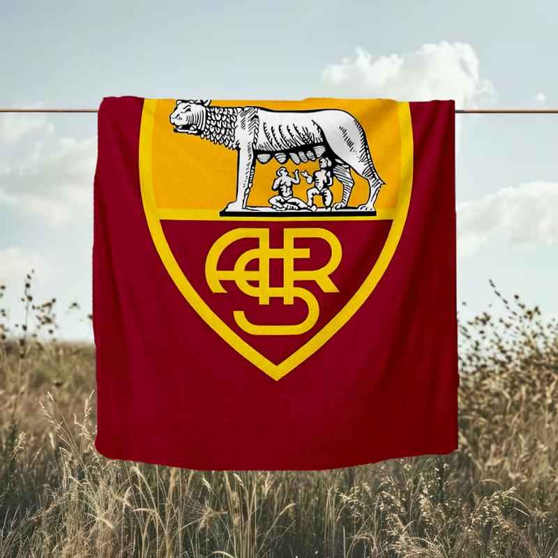 1pz Coperta Morbida in Flanella Stampata Club di Calcio Lupa di Roma per Camera da Letto Adulti Soggiorno Divano Campeggio Viaggio Regali per Fan Regali di Natale