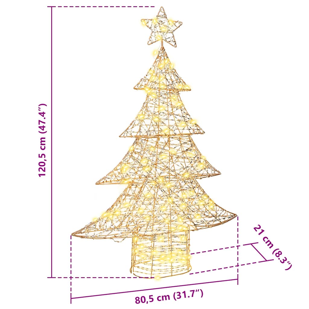 Christmas Tree with 120 Warm White LEDs 120.5 Cm PET