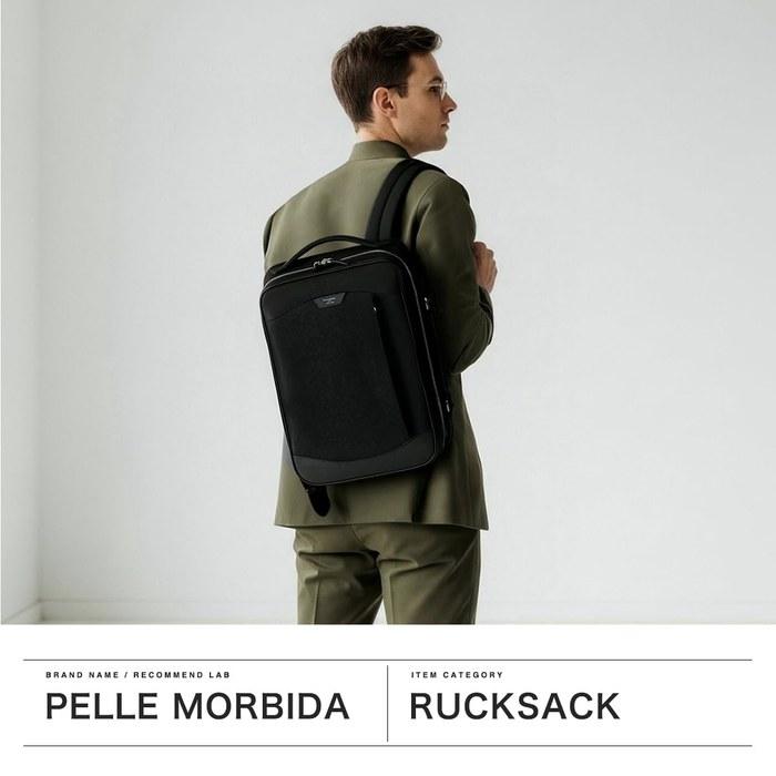 [Pelle Morbida] Capitano 2-Way Business Backpack CA305 BLACK 27x39x10cm
