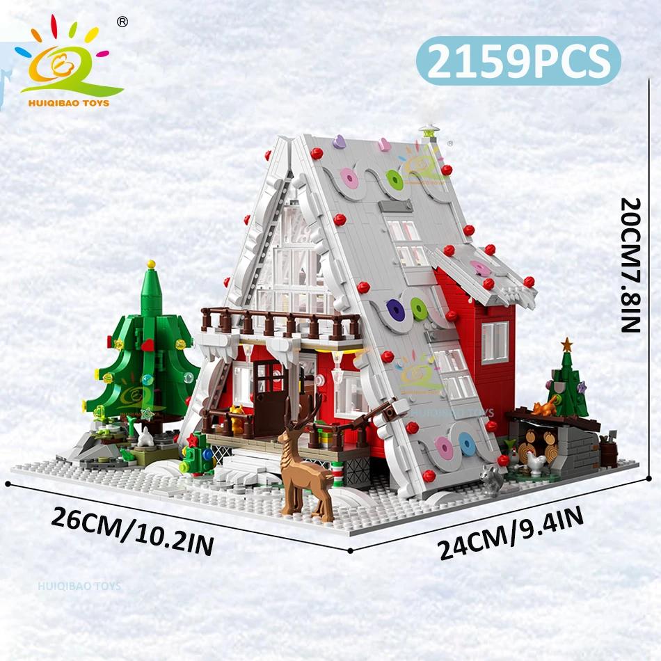Non-Toxic Christmas Moc Santa Claus House Model Building Blocks Children New Year Diy Exclusive Cabin Toys For Adult Bricks Gift