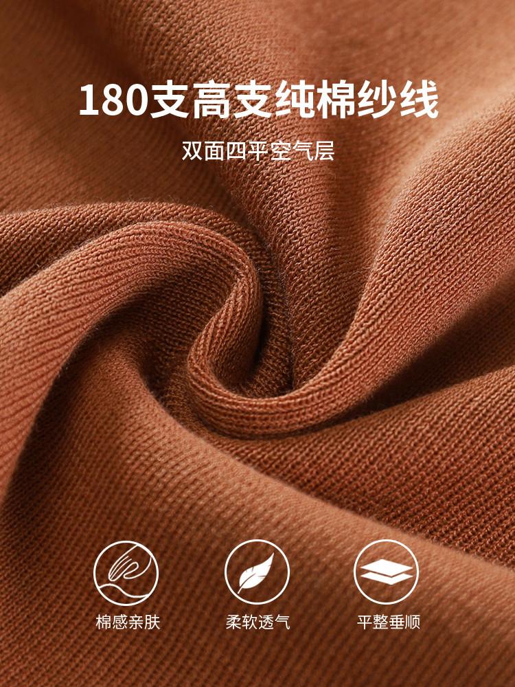 180 Piece Pure Cotton Knit Double-Sided Four Flat Contrasting Round Neck Short-Sleeved Knitted Shirt for Men's Autumn and Winter Base T-Shirt