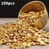 100Pcs Wealth Luck Gold Charms Mini Exquisite Gold Ingots Melon Seeds for DIY Gift Making Feng Shui Home Decor