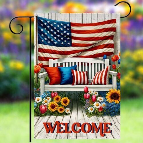 Garden ag 12x18 Welcome Patriotic Double Sided Indoor Outdoor Yard Porch ag VVL YYX EEZ