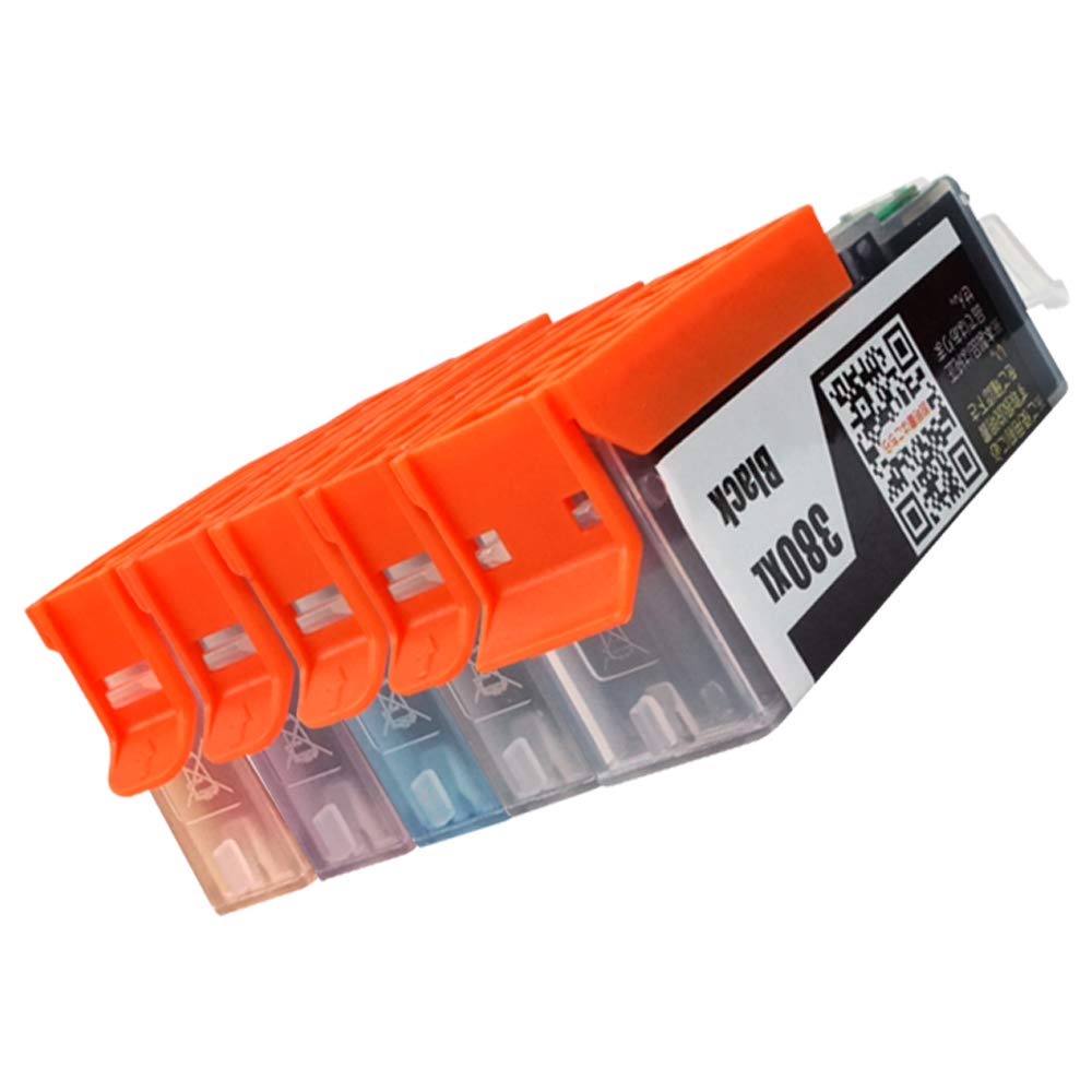 CANON Pack Full Color with Compatible Ink Cartridges by with IC Chip Level Indicator and Warranty 381/380 5-Color (High-Yield, Capacity) [BCI-380XL