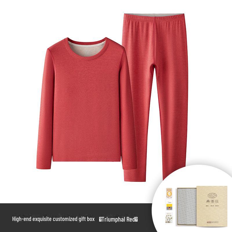 Set dámského termoprádla z hedvábné vlny – jednobarevné, plus sametové, husté na podzim/zimu.