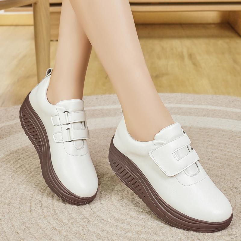 Women Loafers Platform Chunky Lady Summer Casual Black Office Lady Thick Sole Height Increase Shake Shoes