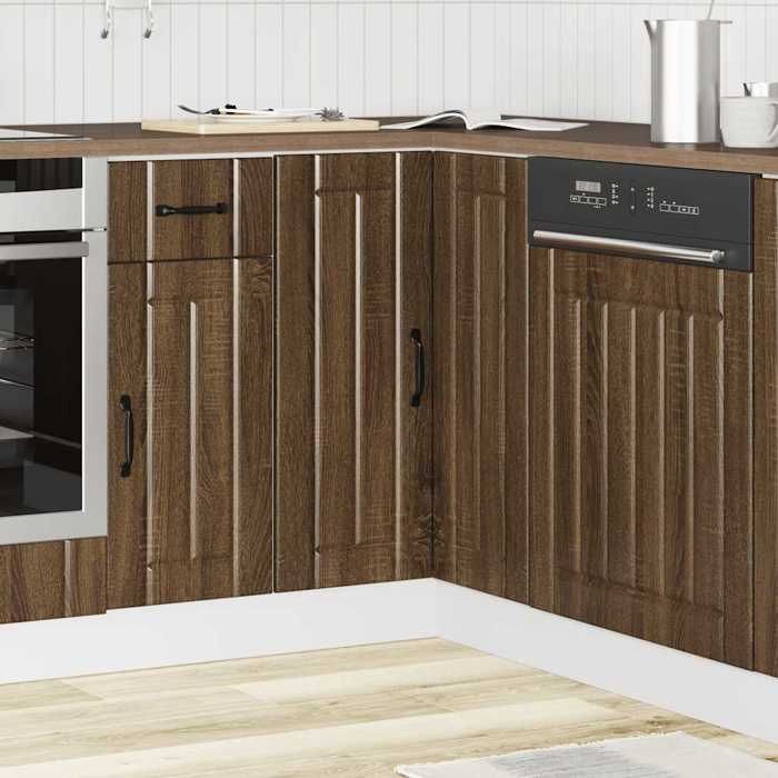 VidaXL Lucca Corner Kitchen Cabinet Brown Oak Engineered Wood, Corner Cabinet, Corner Sink Unit,, Furniture 853754