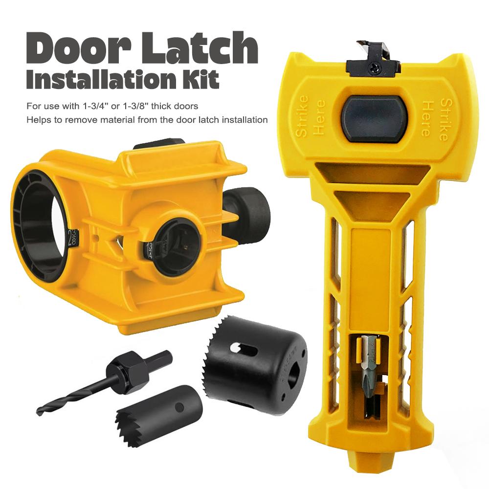 Door Latch Mortise Tool Installation Kit+Ball Door Lock Installation Kit Fit 1-3/4" or 1-3/8" Thick Door Only for Wood Doors