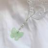 Y2k Girl Heart Butterflies Tassels Pendant Crystal Acrylic Bead Keychain Sweet Car Bag Accessory Phone Shell Pendant