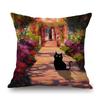 Lovely Cute Funny Humorous Black Cat In World Famous Oil Painting Deviant Art Home Decorative Sofa Pillow Case Cushion Cover