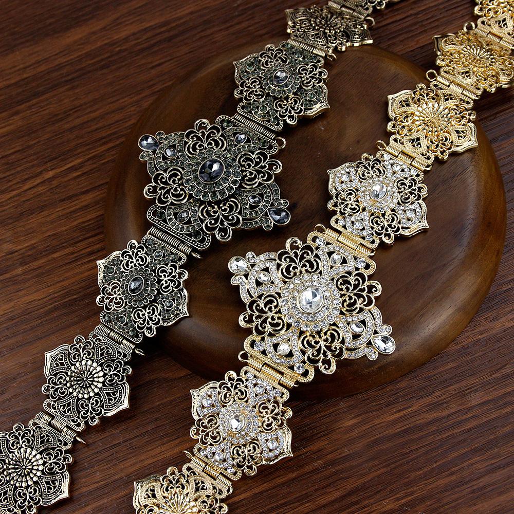 Lanț metalic în talie, bijuterii de nuntă, centură de culoare aurie, cu lungime reglabilă