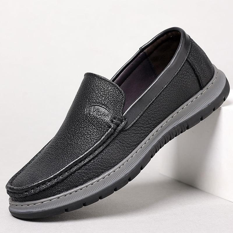 Autumn sheepskin beanie shoes men's soft-soled soft-faced leather foot-fitting casual shoes one-pedal driving loafers men's