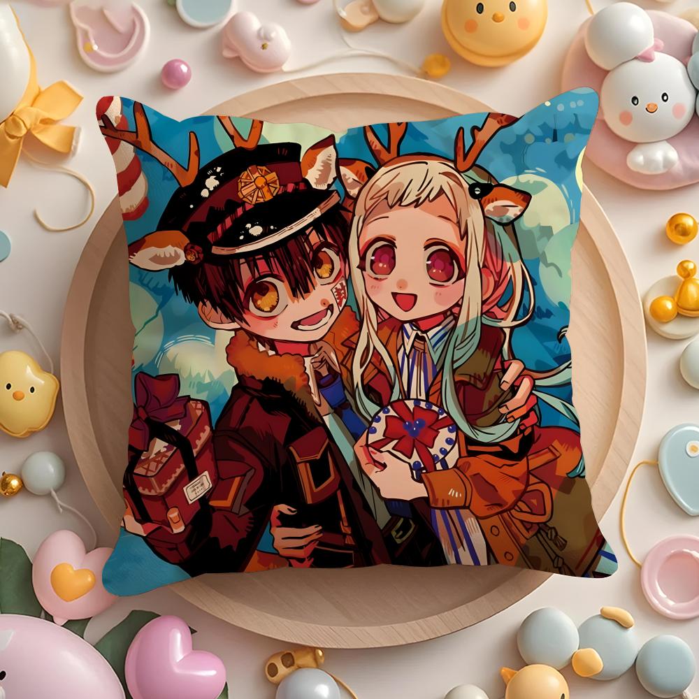 Anime Toilet-Bound Hanako-Kun Cushion Cover Home & Car Multi-Scene Pillow Cover - Reversible, Soft & Durable For Daily Use