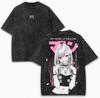 Marin Kitagawa My Dress-Up Darling T-shirt Lavé Surdimensionné 260GSM Avec Fleurs de Cerisier Roses