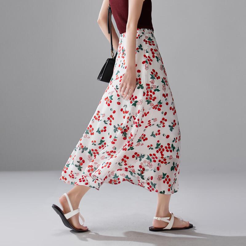 SOFSIL 2026 Summer Elegant Silk A-Line Midi Skirt