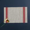 Linen striped non-slip teslin placemat, easy to clean woven western food insulation mat coaster table towel table flag insulation