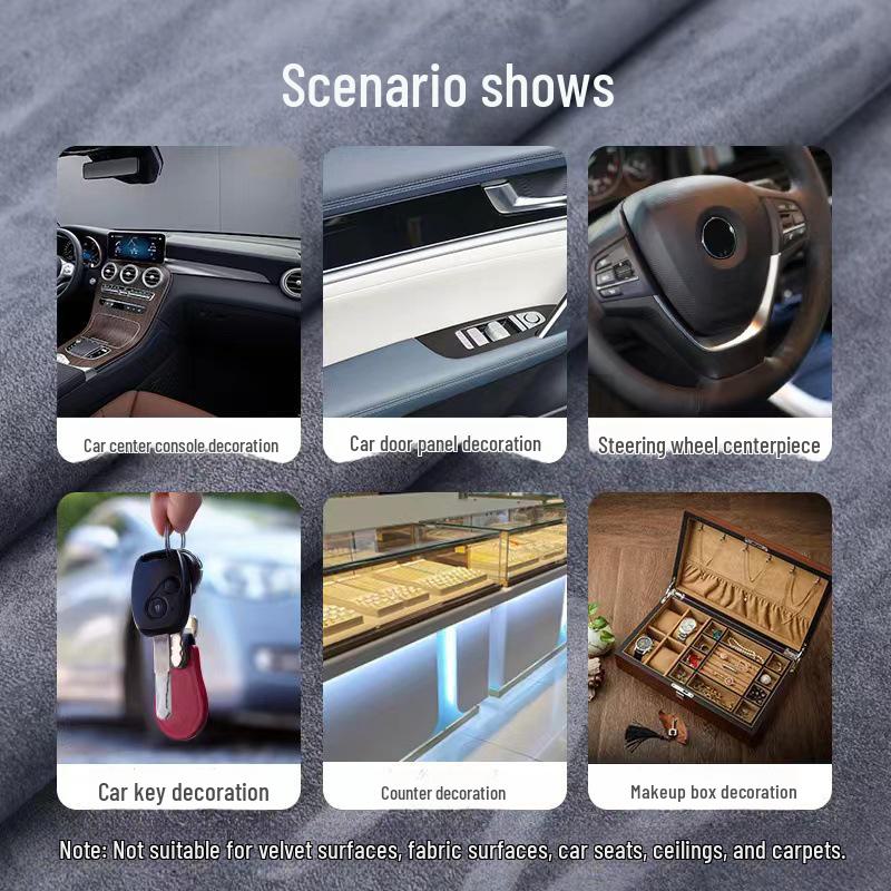 Selvklebende Elastisk Mikrofiber Semsket Skinn Bil Interiør Dørpanel AB Stolpedeksel