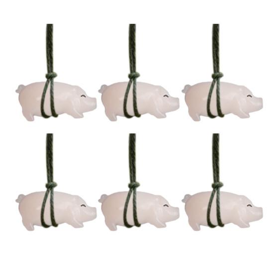 

3/6/12 шт. подвесные украшения, меняющие цвет жареные свиньи, автомобильные подвески с шнурком, легко подвешиваются L 6pcs