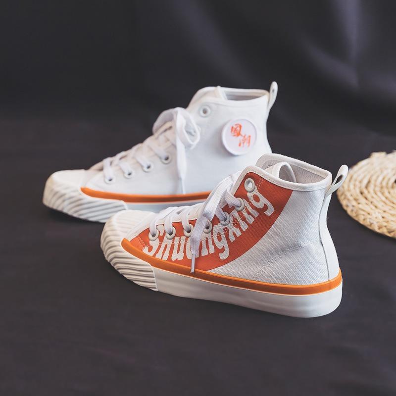 Autumn new high-top canvas shoes men and women couple shoes student cloth shoes casual single shoes