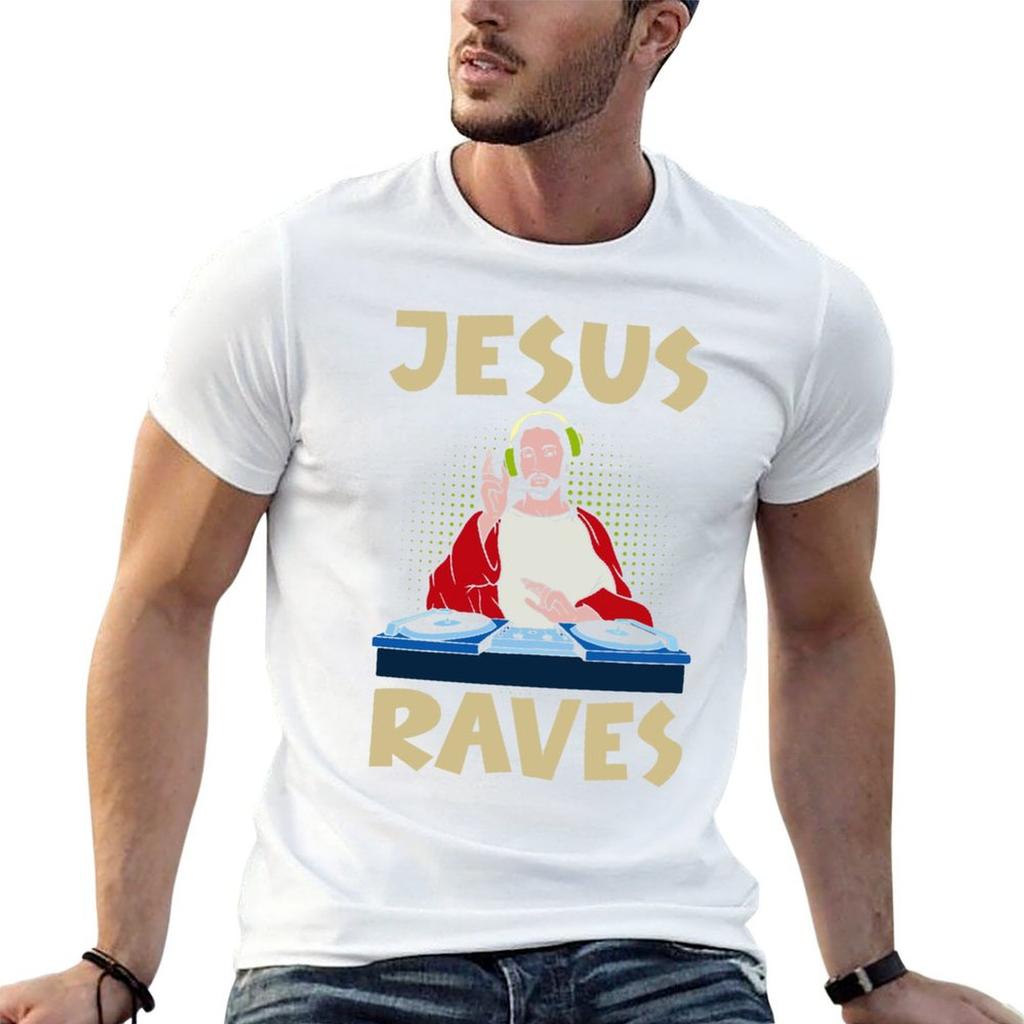 Funny Dj Jesus Raves Tshirt Unisexs Graphic T Shirts T Shirts For Unisex Cotton Funny G Unisex T Shirts For Unisex Tshirt