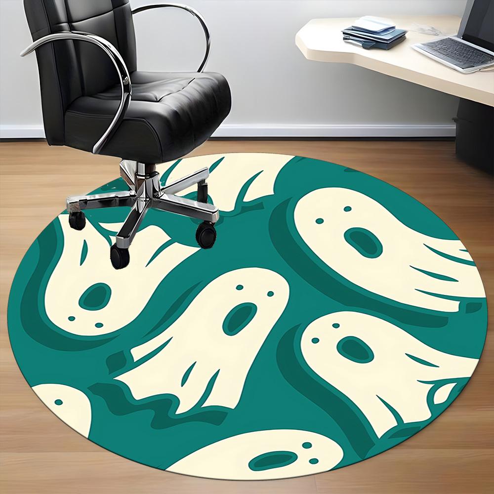 1pc Ghostly Spirits Office Round Area Rug,  Mat Suitable For Office, Under Office Chairs Bedroom Living Room Home Decor, Room Deco