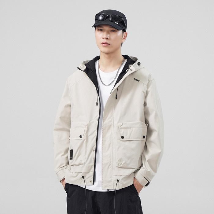 Three-Proof Technology Fabric Outdoor Mountaineering Jacket Men'S Hooded Loose Casual Jacket Men'S Jacket Comfortable