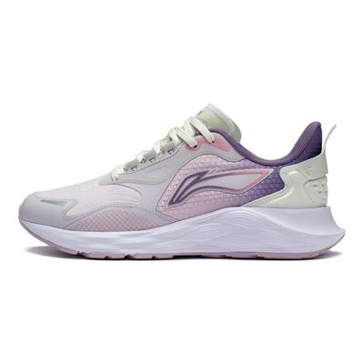 Li Ning Windbreaker Rutschfest Atmungsaktiv Stoßdämpfung Rebound Low-Top Laufschuhe Damen Sneaker Lila Grau ARSS014-4