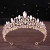 DIEZI Elegant Korean Pink Crystal Crown For Women Girls Wedding Vintage Bride Queen Bridal Tiaras Hair Accessories Headbands