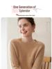 Women's Cashmere Sweater: Thickened Goat Cashmere, Round Neck, Loose Fit, Lace Sleeves, Saddle Shoulder - Autumn/Winter Style