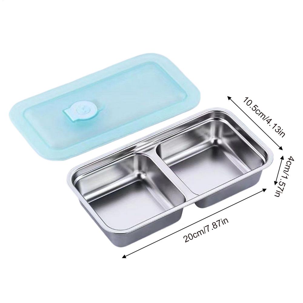 304 Edelstahl Lunch Bento Box Einzel-/Doppel-Fach Wiederverwendbare Snackbehälter Auslaufsicher Kühlschrank Lebensmittelbehälter