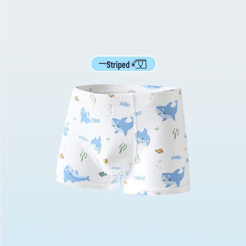Wide Waist Non-Binding Boys' Pure Cotton Cartoon Boxer Briefs, Antibacterial Crotch, Class A, Four-Corner Design, Primary School Underwear