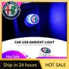 Naklejki Samochodowe Dla Alfa Romeo Mini USB LED Światło Samochodowe Automatyczne Oświetlenie Atmosfery Wnętrza Dla Alfa Romeo Spider Giulia Giulietta 147 156