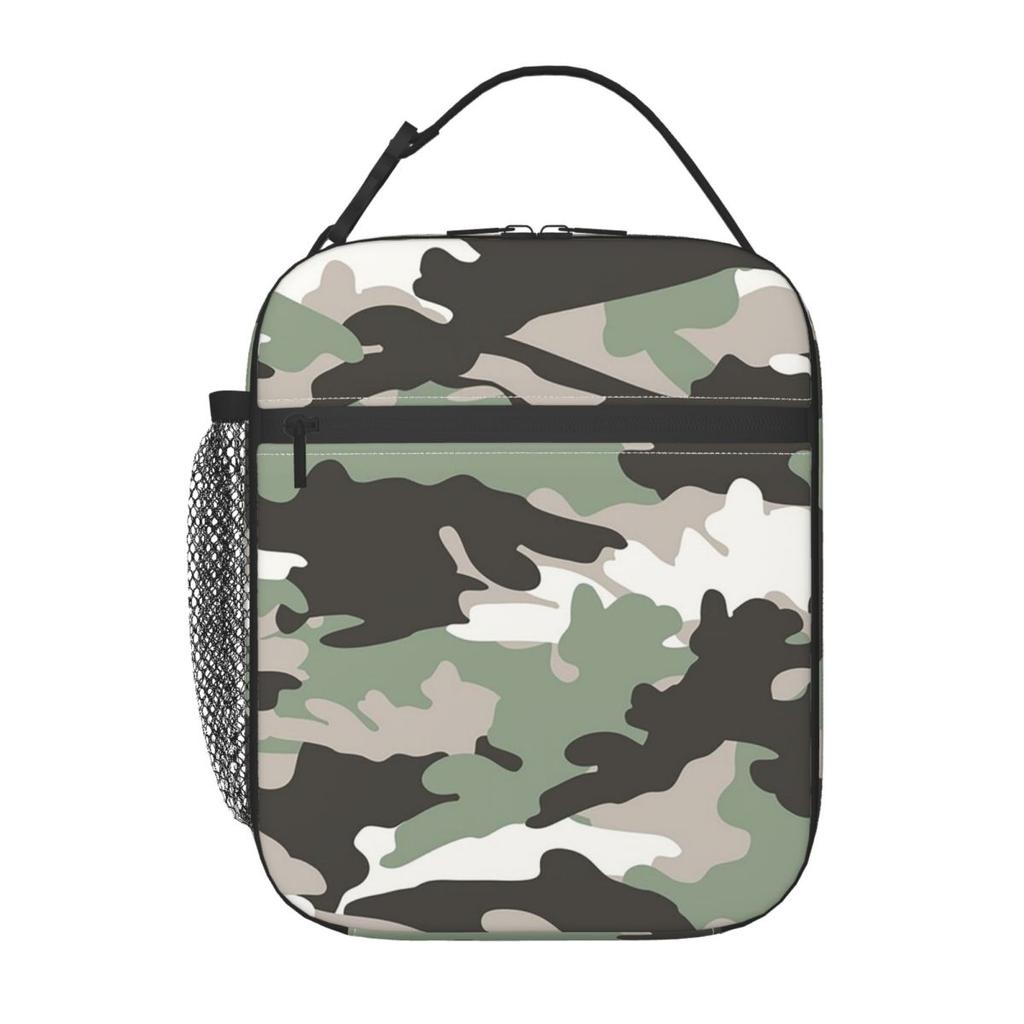 Camo Camouflage Isolierte Lunchtasche für Damen Kinder Auslaufsichere Lebensmittelboxen Thermische Lunchbox Tragetasche