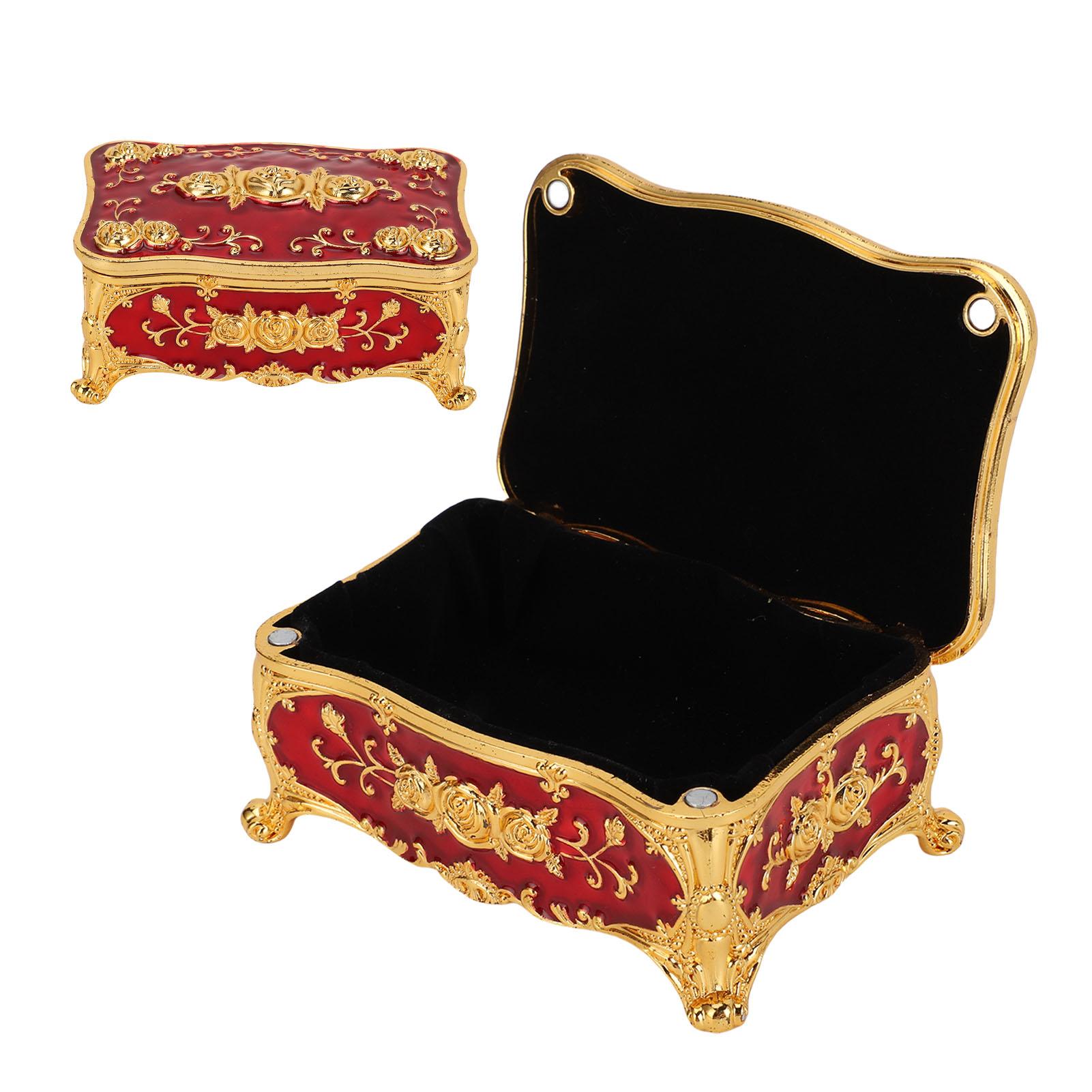 Винтажная шкатулка для украшений Декор Подкладка Прямоугольная металлическая шкатулка для мелочей для колец сережек