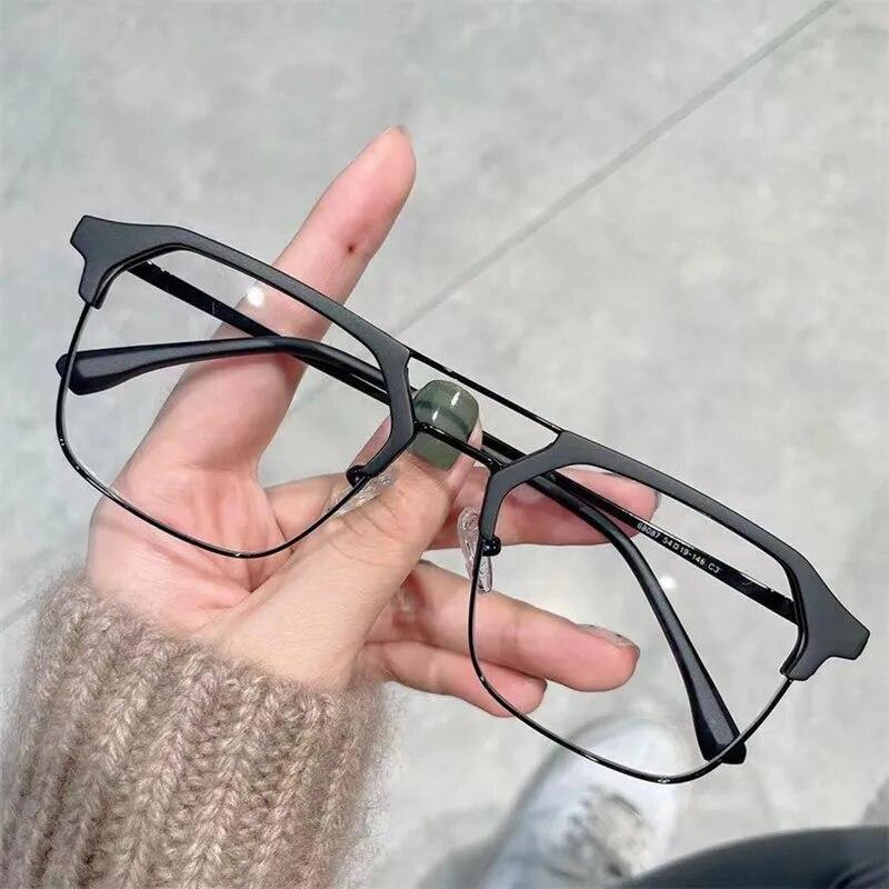 Luxury Square Frame Myopia Glasses Office Women Men Anti-blue Light Near Sight Eyeglasses Unisex Goggles Diopters 0 To -6.0