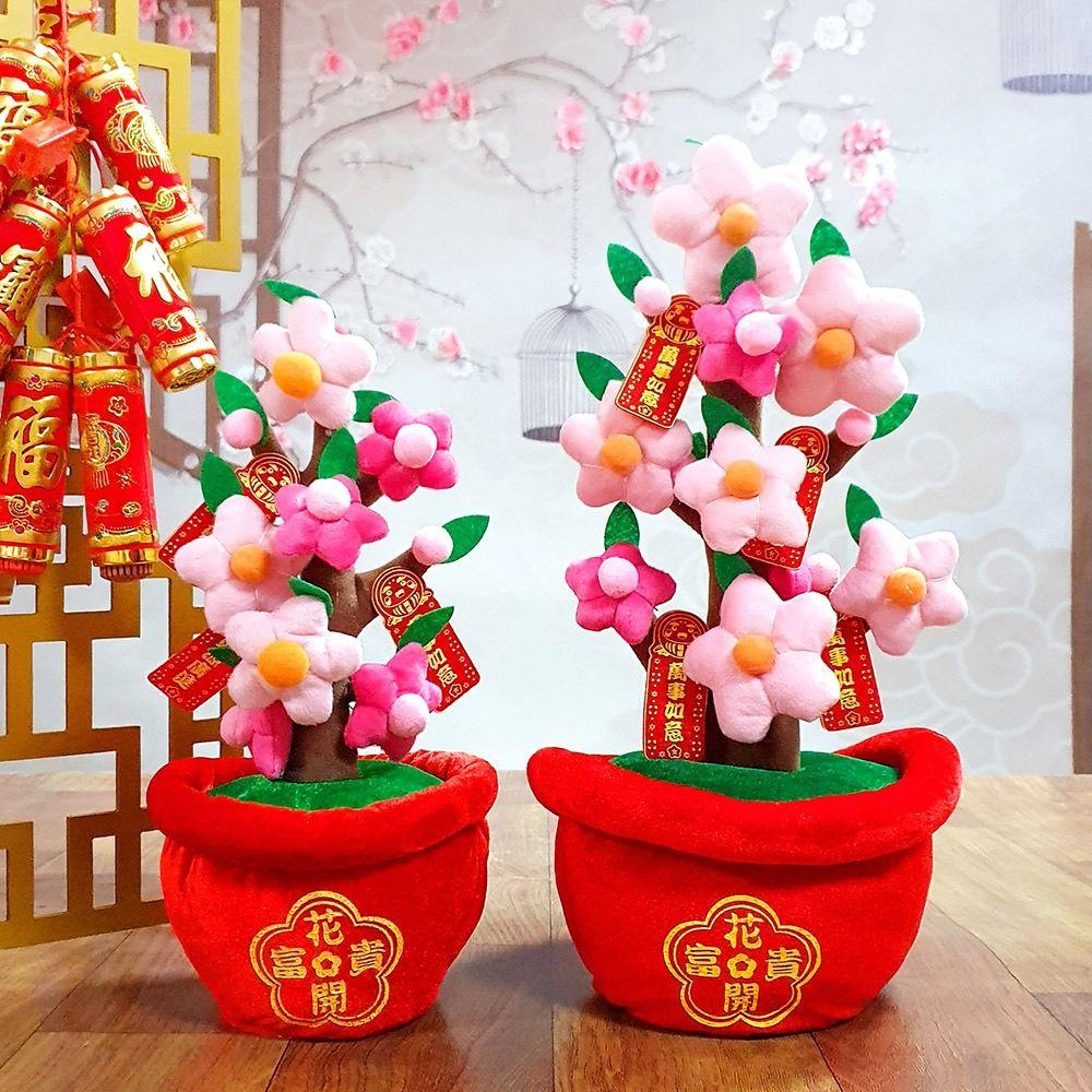 Peach Blossom Tree Pot Realistic Peach Fruit Tree Simulation Plush Orange Tree Potted Orange Tree