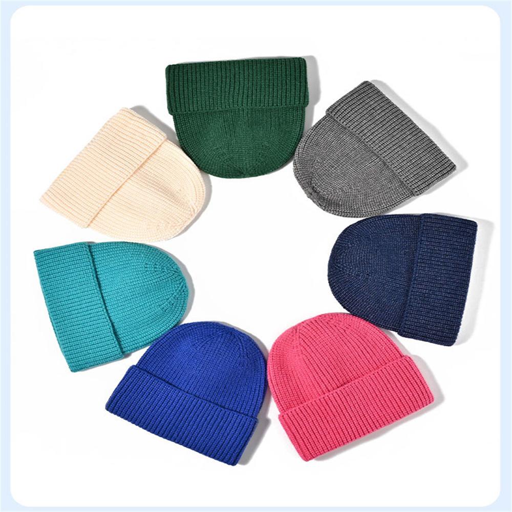 Custom Cute Luxury Warm 100% Lambs Wool Knitted Unisex Beanie Hats for Business & Travel with Hand Drawn Logo