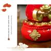 Solar Powered God Of Fortune Sculpture Chinese Style Nodding Lucky Wealth Statue  Gift Giving