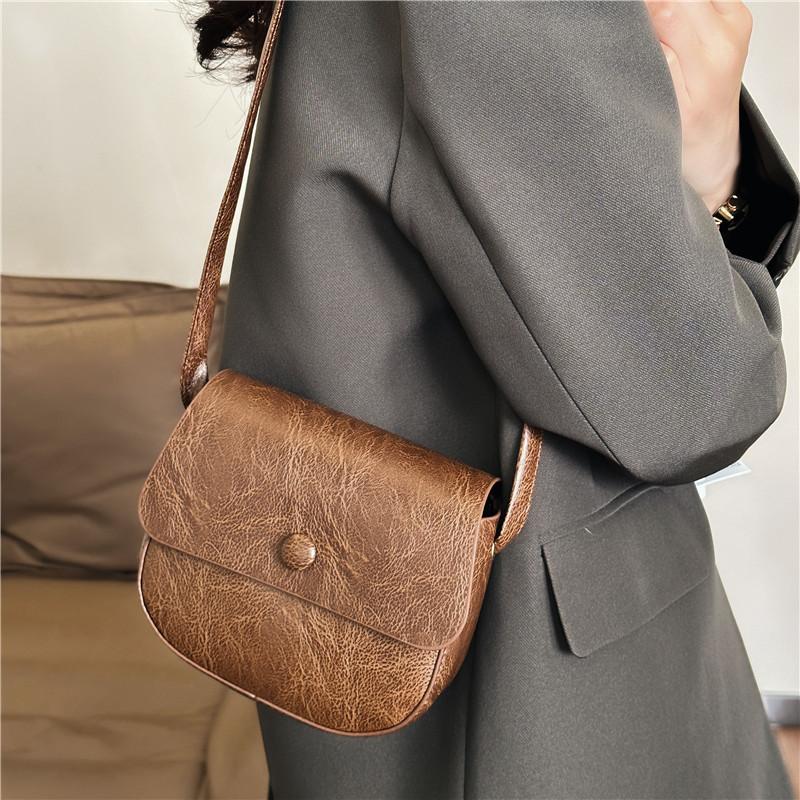 Elegant Vintage Saddle Bag For Spring Fashion Stylish Pu Shoulder Crossbody Bag