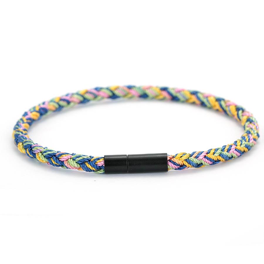 Braided Longlin Rope Bracelet Unisex Colorful Handcrafted Black Clasp Simple Wristband Good Luck Ethnic Cord Daily Joias