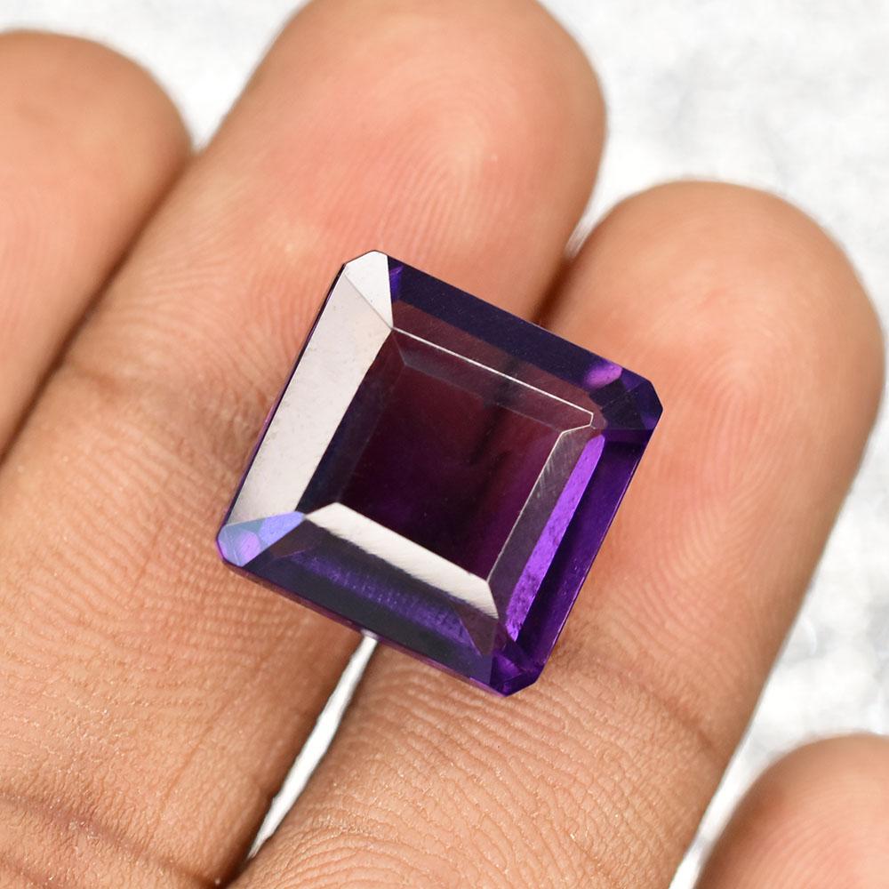 Natural Purple Tanzanite Loose Gemstone 13.1 ct Square Cut for Jewelry Making and Gem Collections